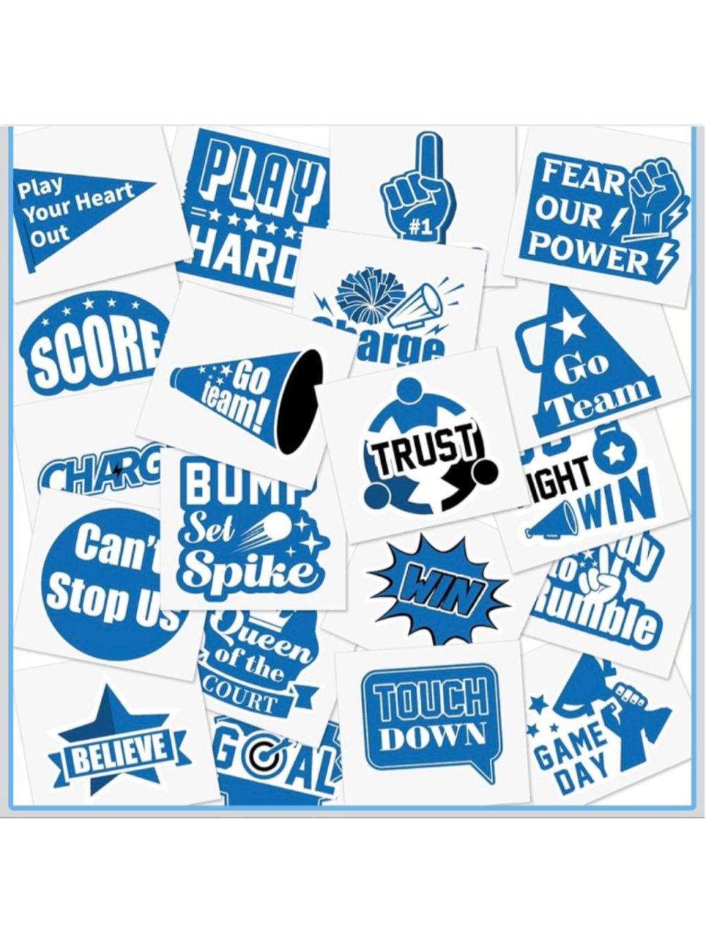 200 Pcs Team Temporary Tattoos Blue & White Volleyball Theme New!
